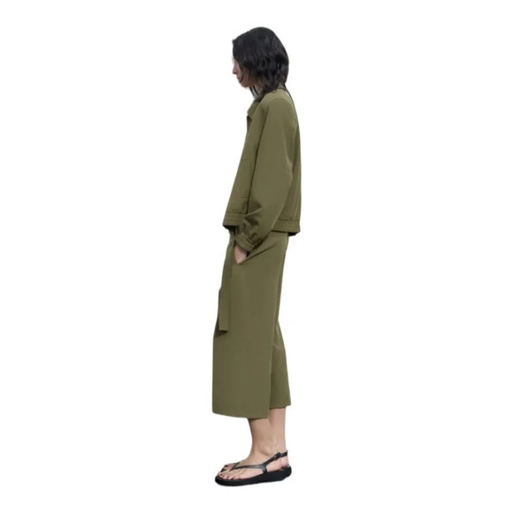 ZARA | Khaki | CULOTTES WITH BELT - Picture 5 of 11
